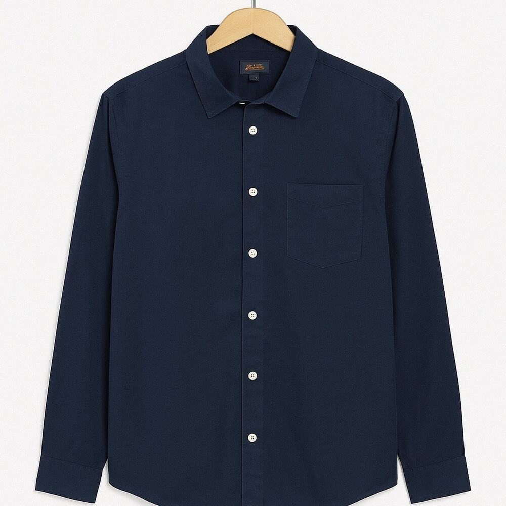 Good Man Brand Men’s Button-Up Shirt Size Small Navy Blue Long Sleeve Excellent